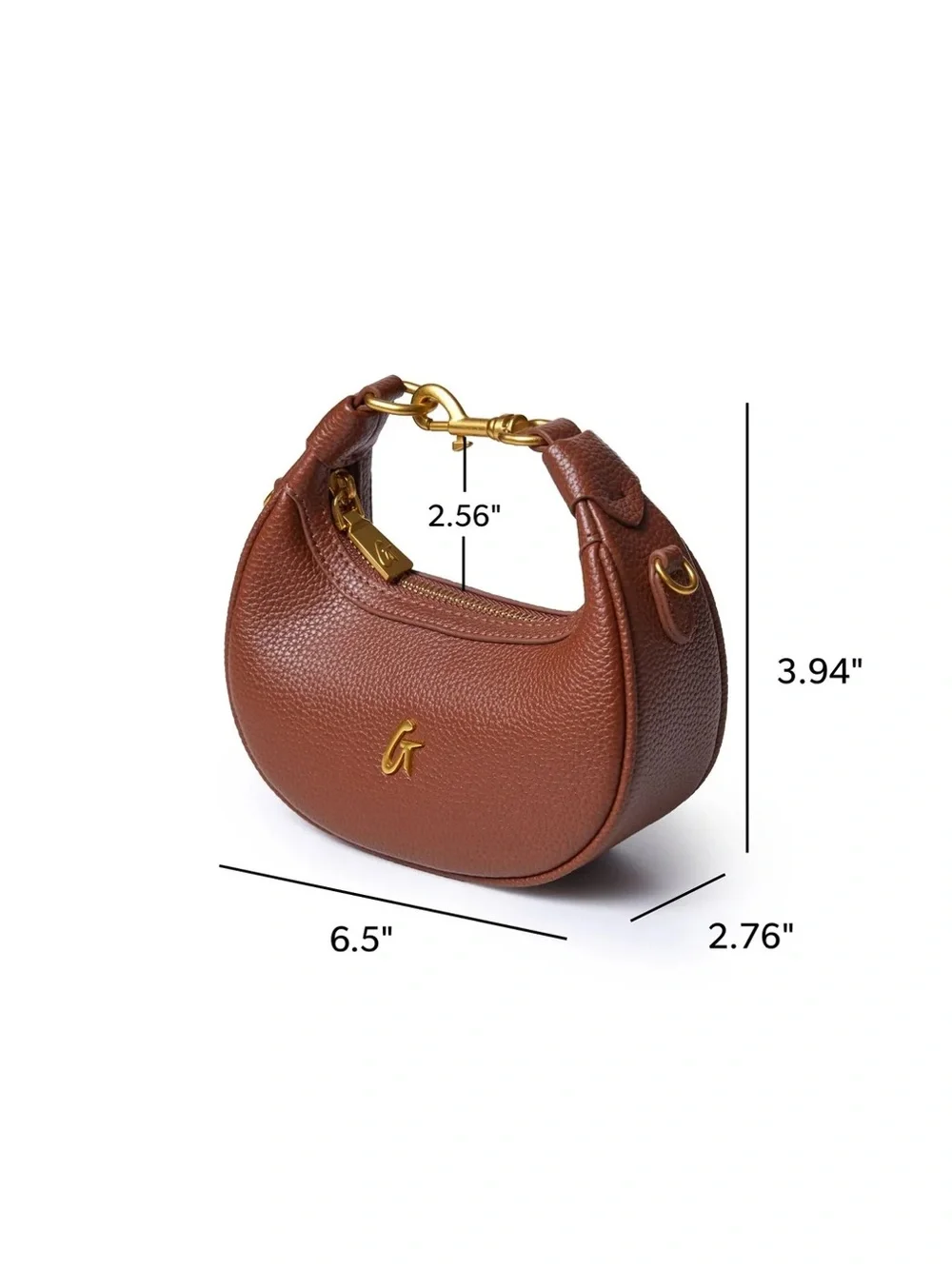 Glam-Aholic Brown Pebbled Leather NANO PEBBLE HOBO BAG